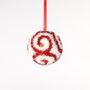 Candyland Bauble 10cm  Red / White 