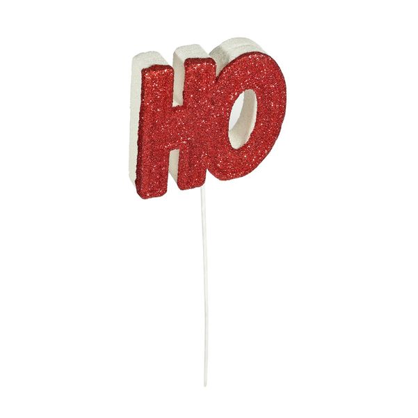 Glitter "Ho" Pick 30cm White/Red 30cm