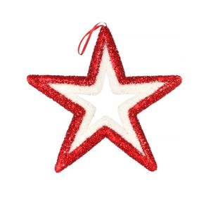 Candyland Star hanging decoration 36cm Red/White