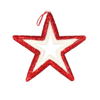 Candyland Star hanging decoration 36cm Red/White