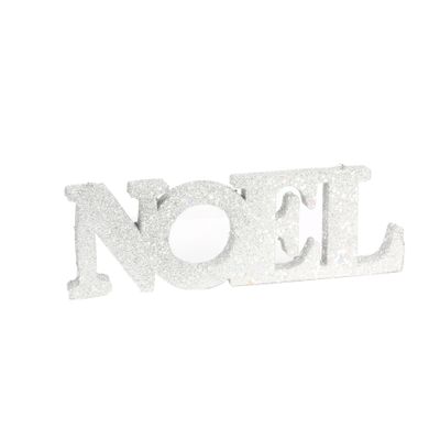 Noel Hanging Decoration 25Cm X 8.5Cm Glitter Silver 