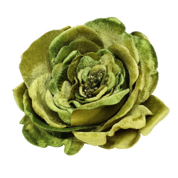 Vintage Rose Velvet With Clip Green 