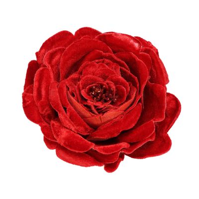 Vintage Rose Velvet With Clip Red  