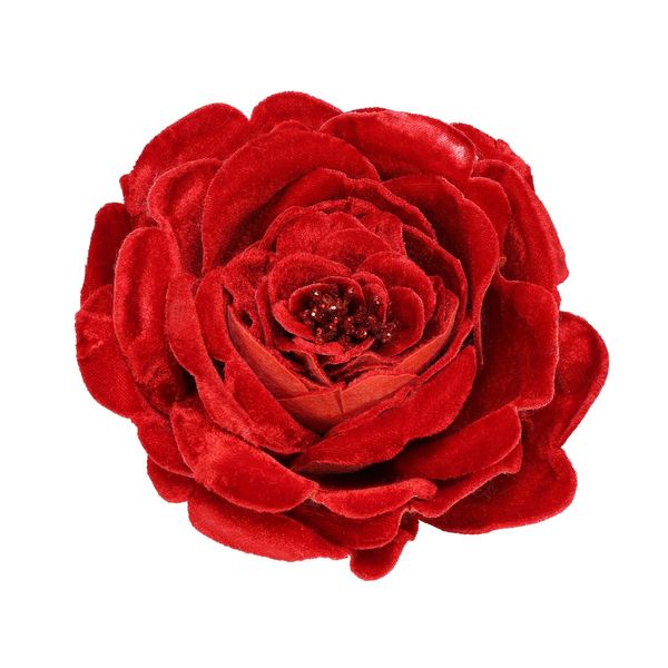 Vintage Rose Velvet With Clip Red  