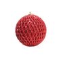 Bauble Glitter/Sequin 12cm Red 