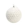 Bauble Glitter/Sequin 12cm White 