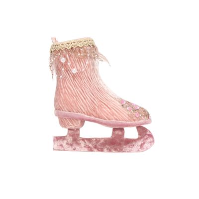 Ice Skate Hanging Decoration Velvet Pink 