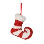 Candyland Elf Boot Hanging Decoration 14cm Red/White 