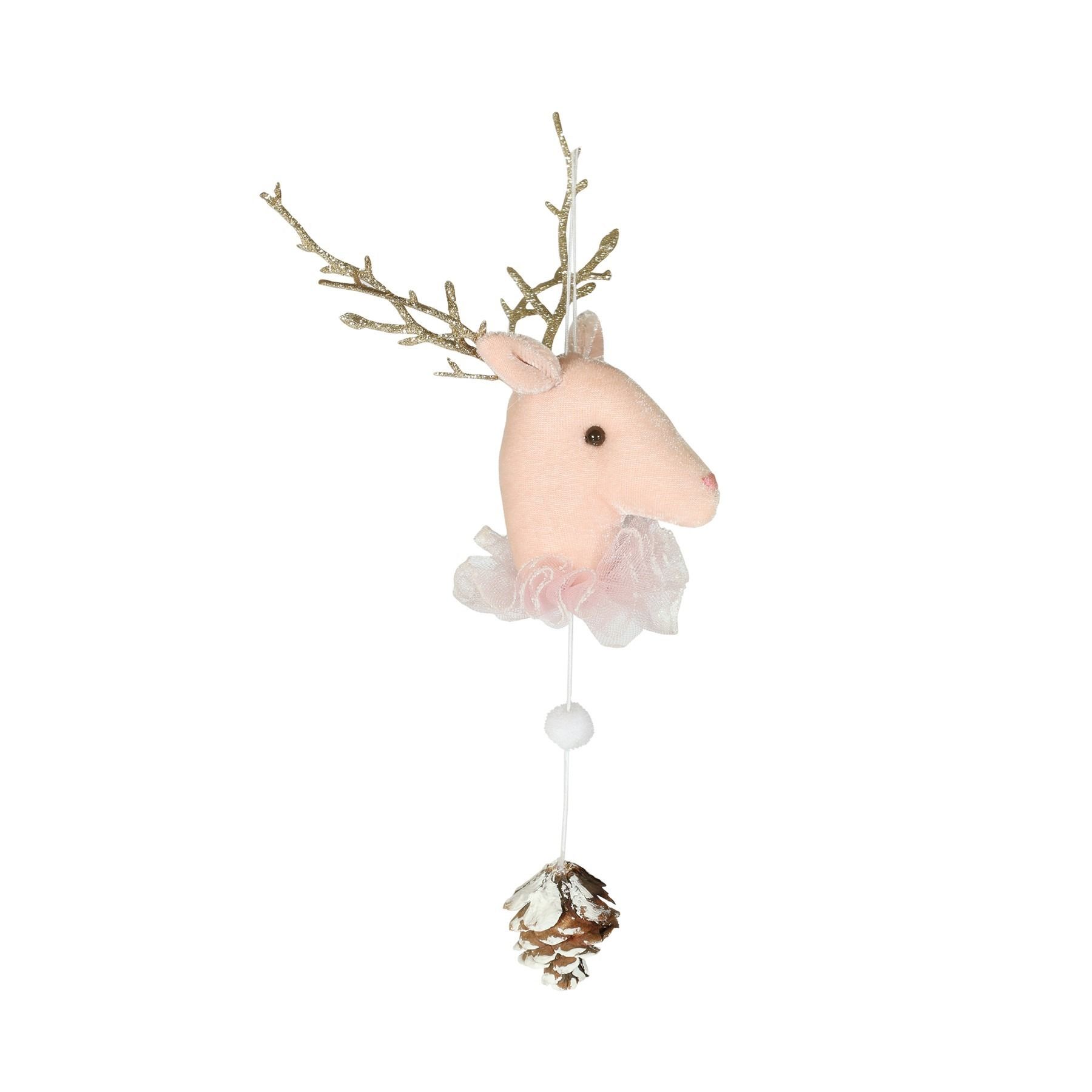Deer head Hanging Decoration Velvet Pink 