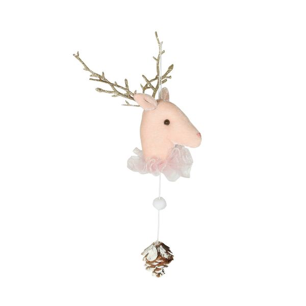 Deer head Hanging Decoration Velvet Pink 