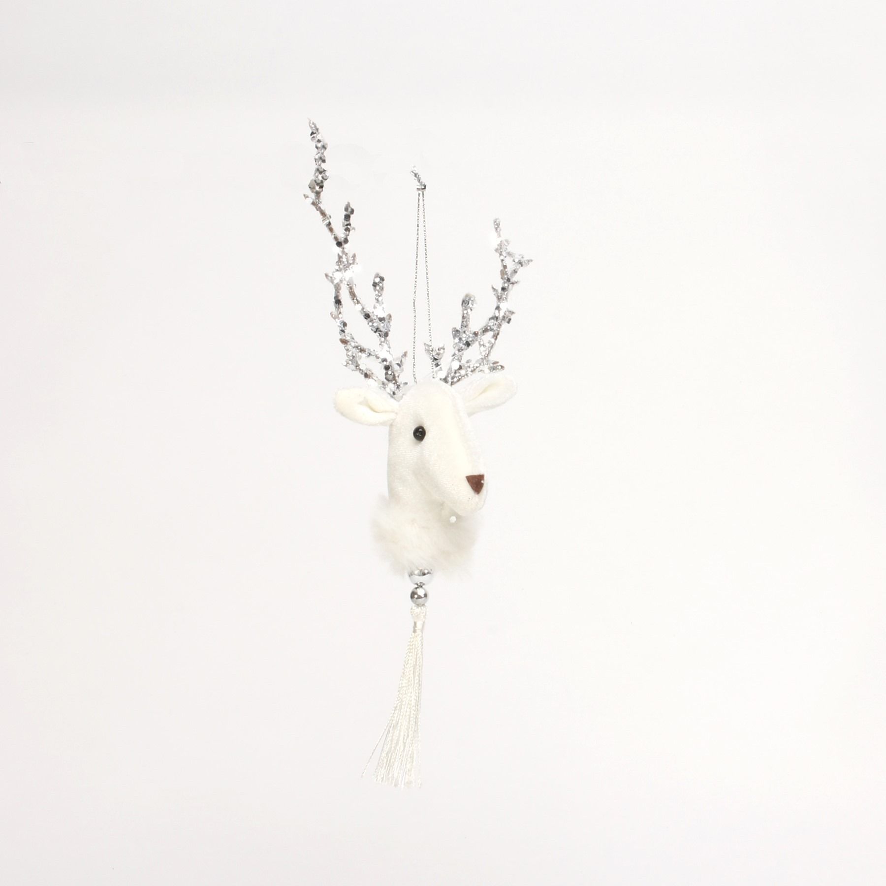 Deer Head Velvet Hanging Decoration White
