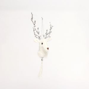Deer Head Velvet Hanging Decoration White
