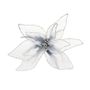 Poinsettia Organza With Clip Silver 