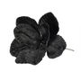 Velvet Magnolia with Glitter edge 24cm Black