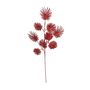 Glitter Feather Leaf Stem Red