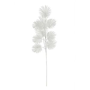 Glitter Feather Leaf Stem White