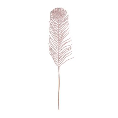Glitter Feather Stem  Pink