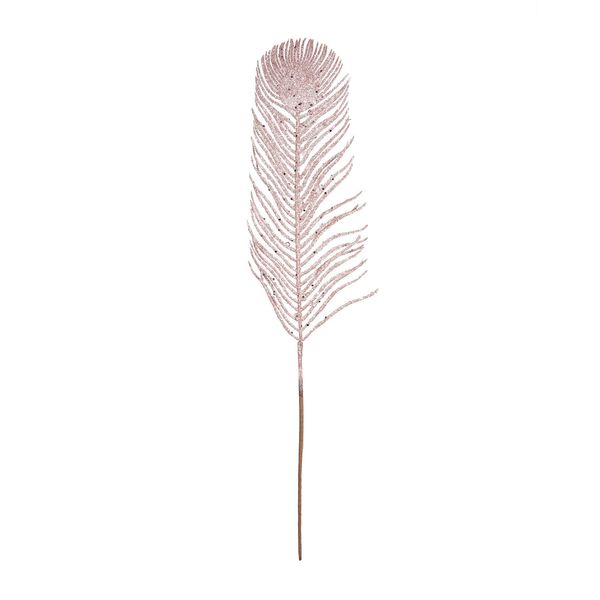 Glitter Feather Stem  Pink