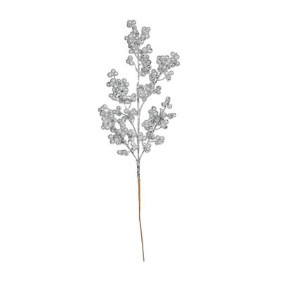 Silver Glitter Berry Stem