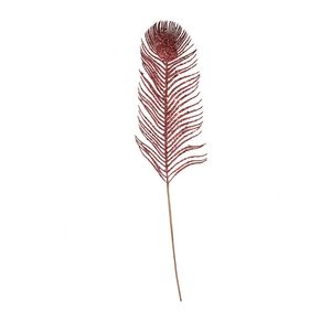 Glitter Feather Stem  Burgundy