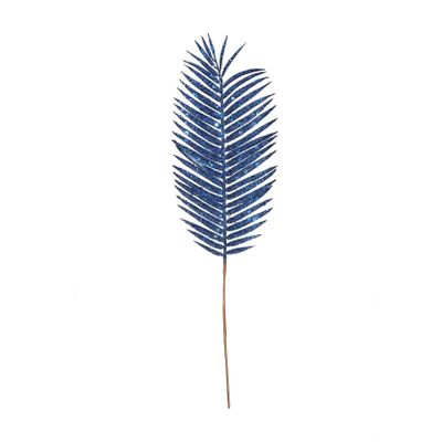 Glitter Palm Leaf Royal Blue