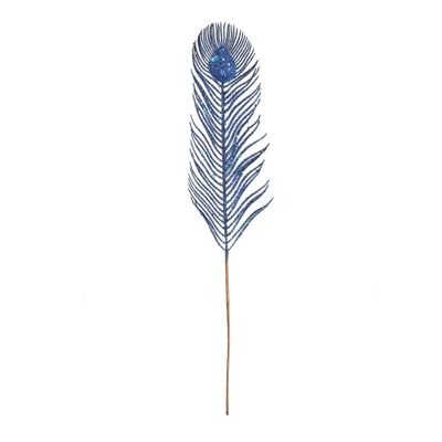 Glitter Feather Stem  Royal Blue