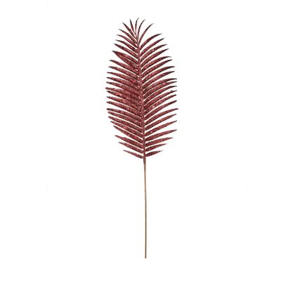 Glitter Palm Leaf Burgundy