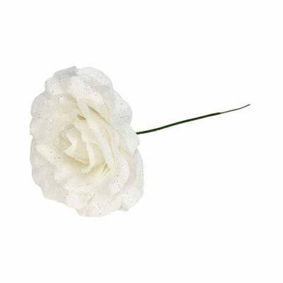 Glitter Rose  White