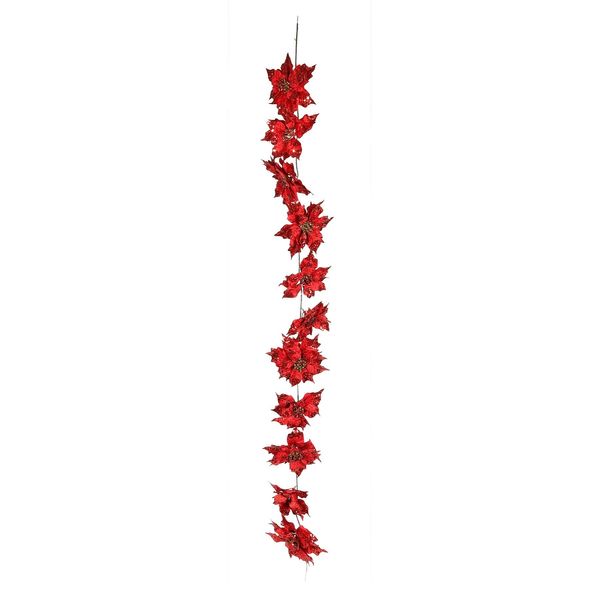 Poinsettia Garland 180cm  Red 