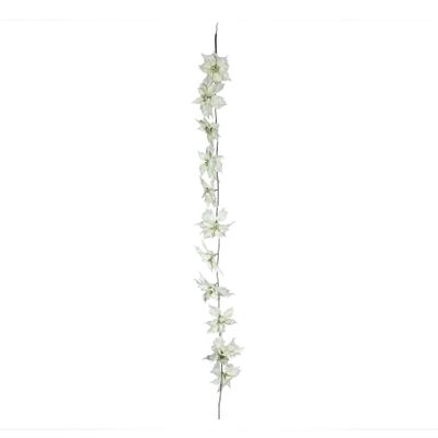 Poinsettial Garland  180cm  Cream 