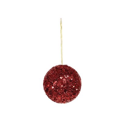 Red Glitter Bauble 10cm