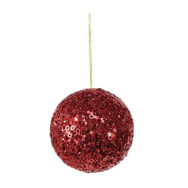 Red Glitter Bauble 12cm