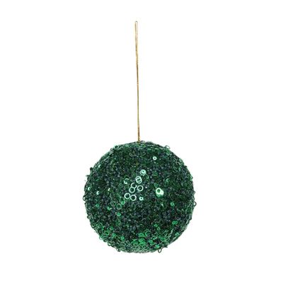 Green Glitter Bauble 12cm