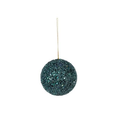 Peacock Glitter Bauble 10cm