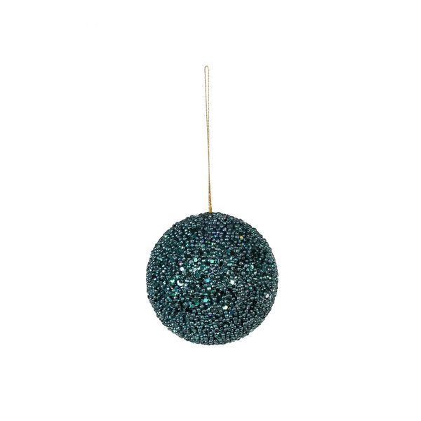 Peacock Glitter Bauble 10cm