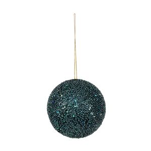 Peacock Glitter Bauble 12cm