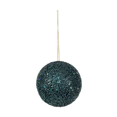 Peacock Glitter Bauble 12cm