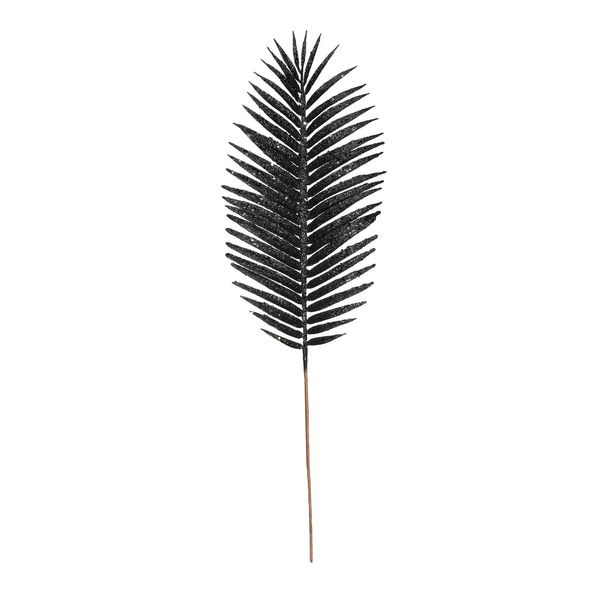 Glitter Palm Leaf Black