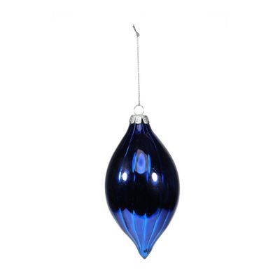 Bauble Shiny Royal Blue Teardrop 120mm