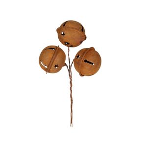 Bells on wire x 3 4cm Rusty 