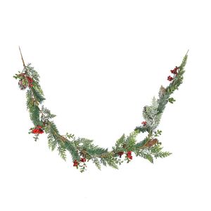 Foliage , Red Berries & Cones Garland L183cm