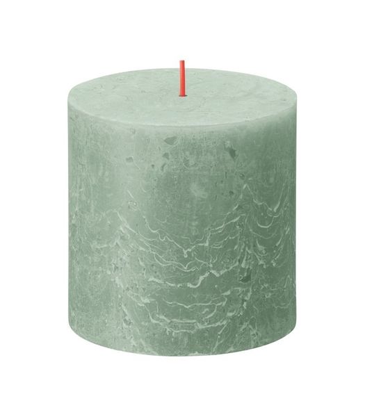Bolsius Rustic Shine Pillar Candle 100 x 100mm - Jade Green