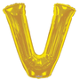 Letter Balloon - V - Gold (34 inch)