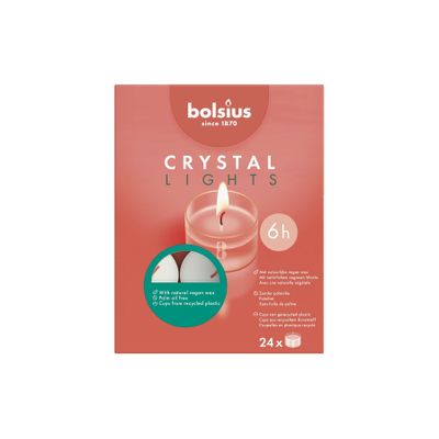 Bolsius Crystal Clear Cup Maxi Tea Lights 8hr Box 12