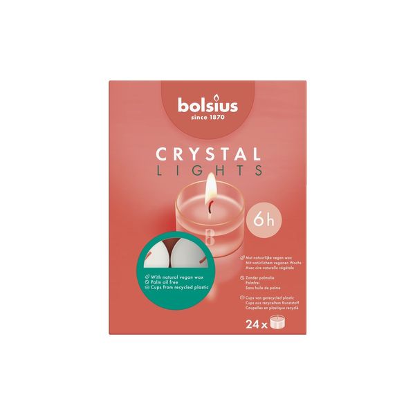 Bolsius Crystal Clear Cup Maxi Tea Lights 8hr Box 12