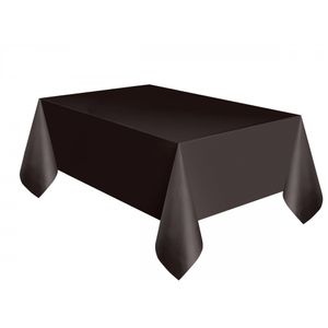 Black Rectangle Plastic Table Cover (54 x 108 Inch)