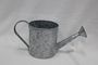 Silver zinc watering can with white snowflakes