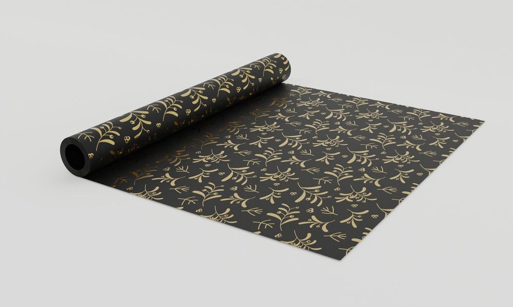Black Kraft Gold Mistletoe Paper (50cmx100m)