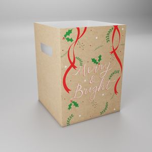 Merry & Bright Flower Box - (18x18x24.5cm) (x10)