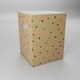 Kraft W/Green/Red Dots Flower Box - (18x18x24.5cm) (x10)